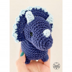 free crochet pattern three-horned dinosaur