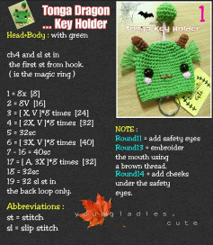 free crochet pattern tonga dragon key holder