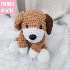 free crochet pattern white muzzle dog.