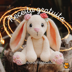 free crochet pattern white rabbit with floppy ears, bow tie.