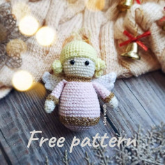 free crochet pattern winged blonde christmas doll