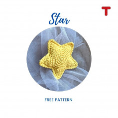 free crochet pattern yellow pentagram.