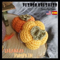 free crochet pattern yellow pumpkin and blue stem