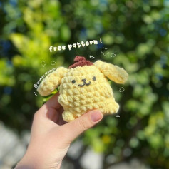 free crochet pattern yellow rabbit wearing brown hat