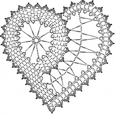 free crochet seamless heart-shaped pattern