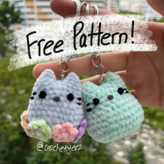 free pattern cat keychain