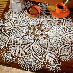 Geometric Crochet Chart decorative patterned tablecloth.