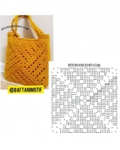Geometric Crochet Chart handbags orange, red...