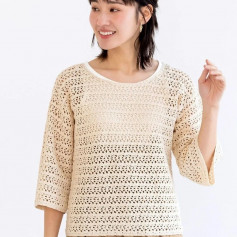 Geometric Crochet Chart milky, airy sweater.