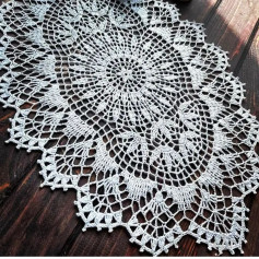 Geometric Crochet Chart oval tablecloth.