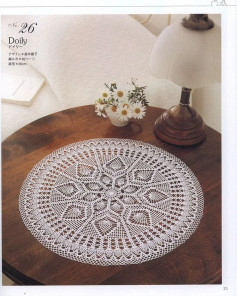 Geometric Crochet circular pattern with texture in the middle.