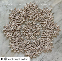 Geometric Crochet pattern circle with eight petals