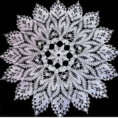 Geometric Crochet pattern refers to a circular tablecloth.