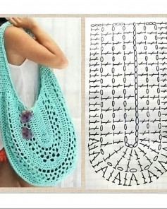 Geometric Crochet pattern shoulder bag.