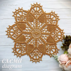 Geometric Crochet pattern with eight petals