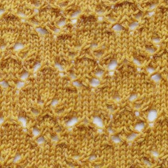 Geometric Crochet sweater, yellow-orange.