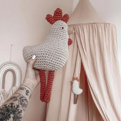 gray rooster, red crest free crochet pattern