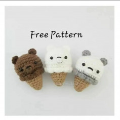 ice cream white bear brown bear crochet pattern