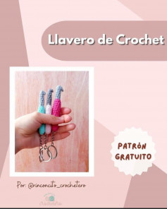 keychain hook red, pink, white free crochet pattern