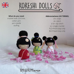 kokeshi dolls crochet pattern
