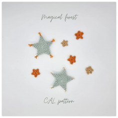 magical forest crochet pattern, pentagram, start oppament