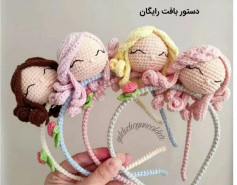 mane, doll head decoration, brown hair, pink hair, yellow hair, crochet pattern