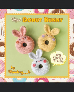 mini donut bunny pink yellow white crochet pattern