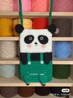panda cell phone bag free crochet pattern