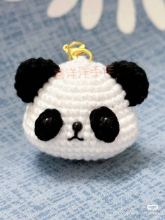 panda dumpling keychain, crochet pattern