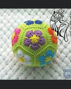 sphere made from hexagon crochet pattern ball