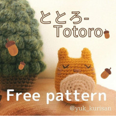 yellow totoro, white belly.free crochet pattern