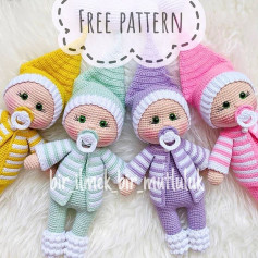 amigurumi doll pacifier baby free english pattern
