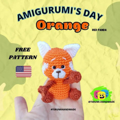 amigurumis day orange red panda free pattern.