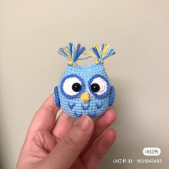 blue owl, white eyes crochet pattern