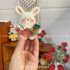 bunny wearing carrot bag crochet pattern