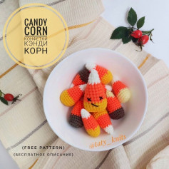 candy corn crochet pattern, white, yellow, orange