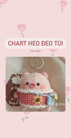 chart heo hồng đeo túi màu xanh