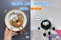 Chart móc bé bánh cute. bé banh oreo, bánh donut tinh nghịch.