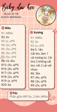 chart móc len Baby đùi heo