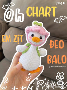 chart móc len vịt đeo balo