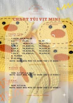 Chart móc túi vịt mini.