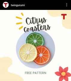 citrus coasters free pattern