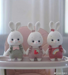 Crochet chart three cute bunnies crochet pattern