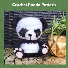 crochet panda pattern white and black