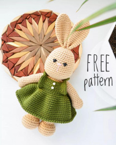 crochet pattern bunny in a dress