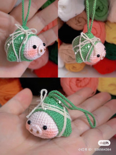 crochet pattern pork pie keychain