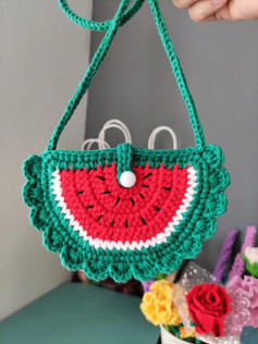 crochet pattern watermelon bag