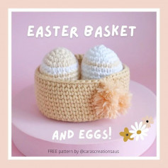 easter basket and eggs free pattern