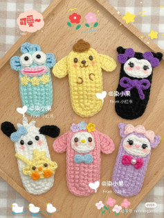 fish hairpin, kuromi hairpin, rabbit hairpin, dog hairpin... crochet pattern