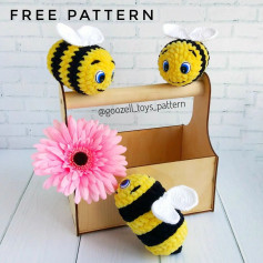 free crochet bee pattern yellow, black